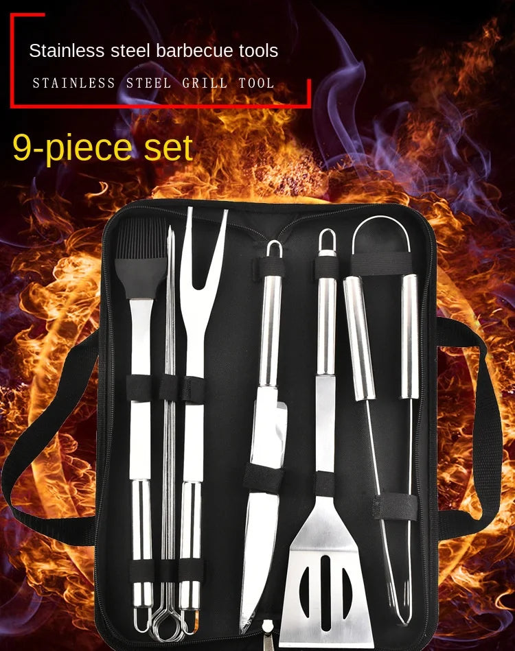 Stainless Steel BBQ Tool Set With Portable Storage Bag - Smarsty