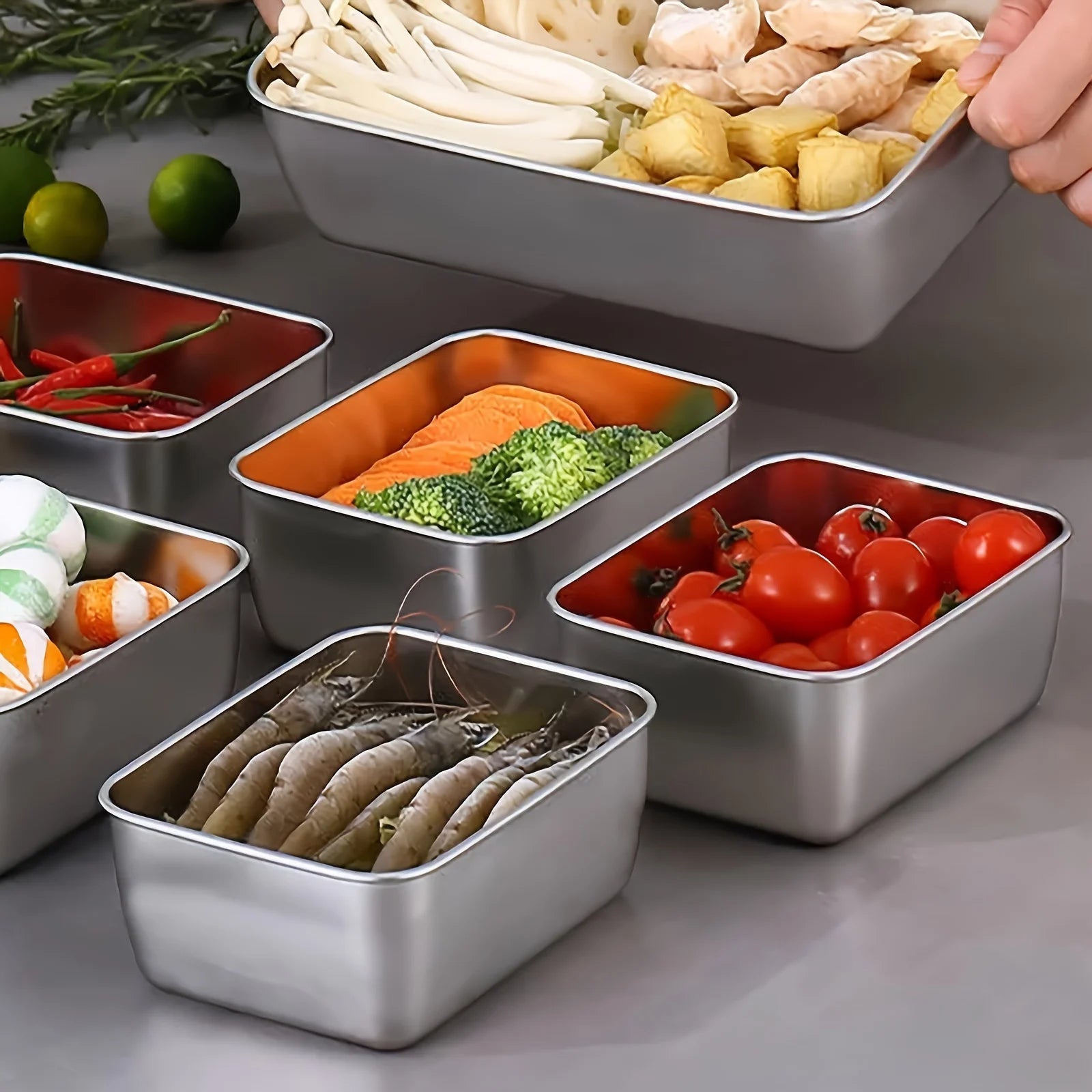 6-Piece Stainless Steel Food Storage Containers Set With Lids - Leakproof, Stackable & Reusable For Camping, Picnics, School - Smarsty