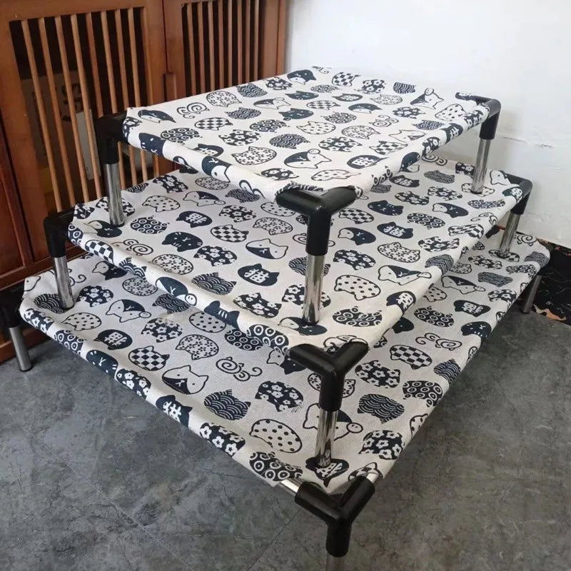 Portable Elevated Dog Bed with Washable Fabric - Smarsty