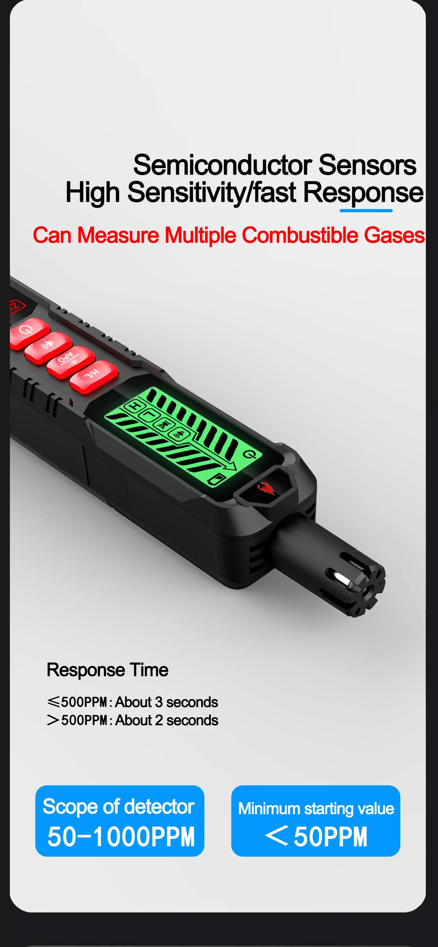 Combustible Gas Leak Detector with Buzzer Alarm - Smarsty