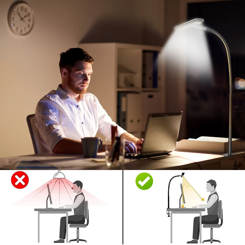 Home Office LED Desk Lamp with Stepless Dimming - Smarsty
