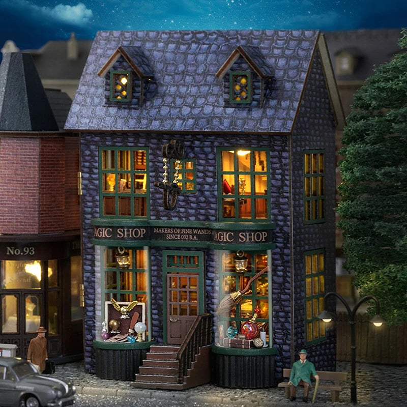 DIY Mini Wooden Doll House Assembly Building Model Pink Princess Villa Architecture Kit 3D Puzzle Dollhouse With Furniture Gifts by Smarsty