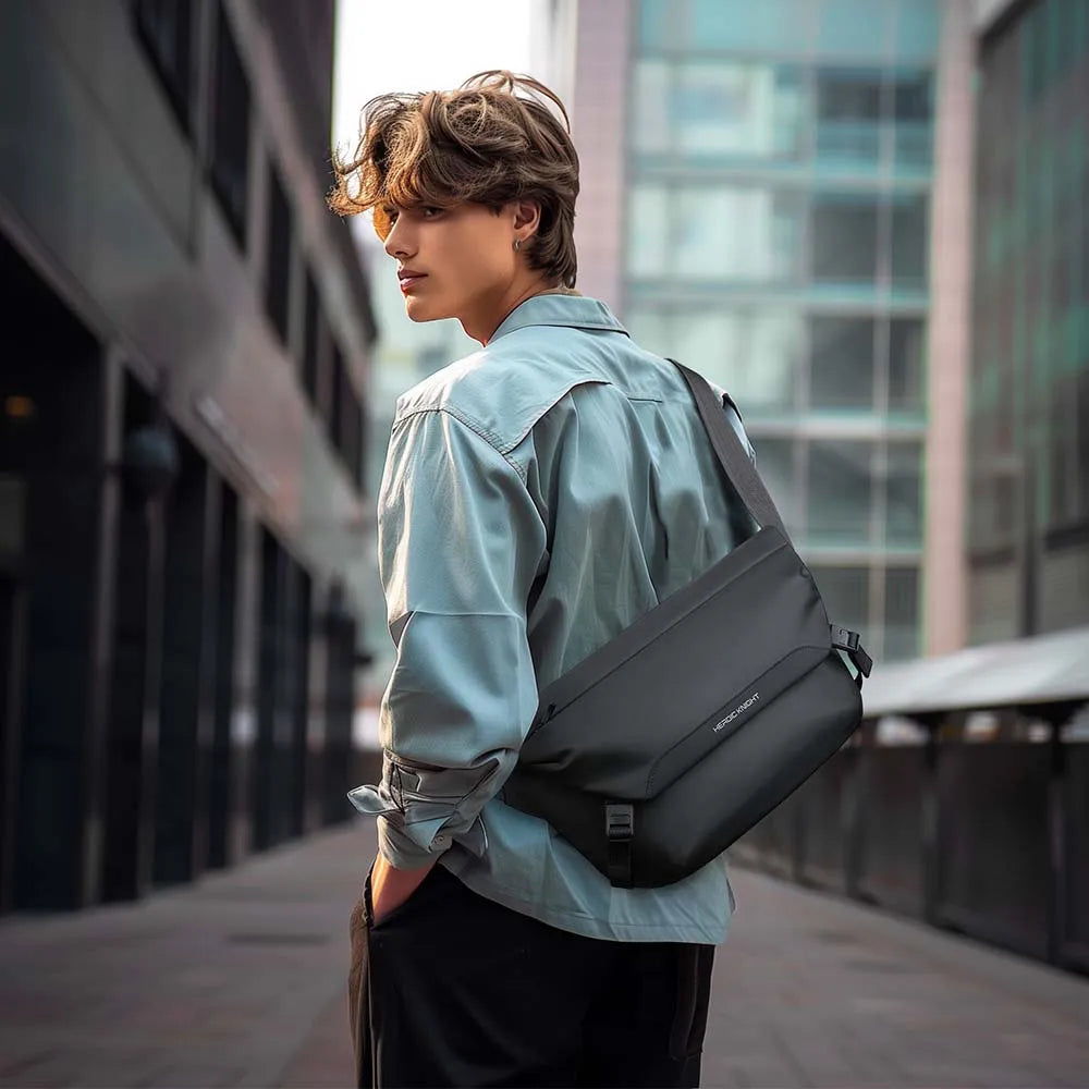 Water Resistant Messenger Bag For Men With Ipad Pocket - Smarsty