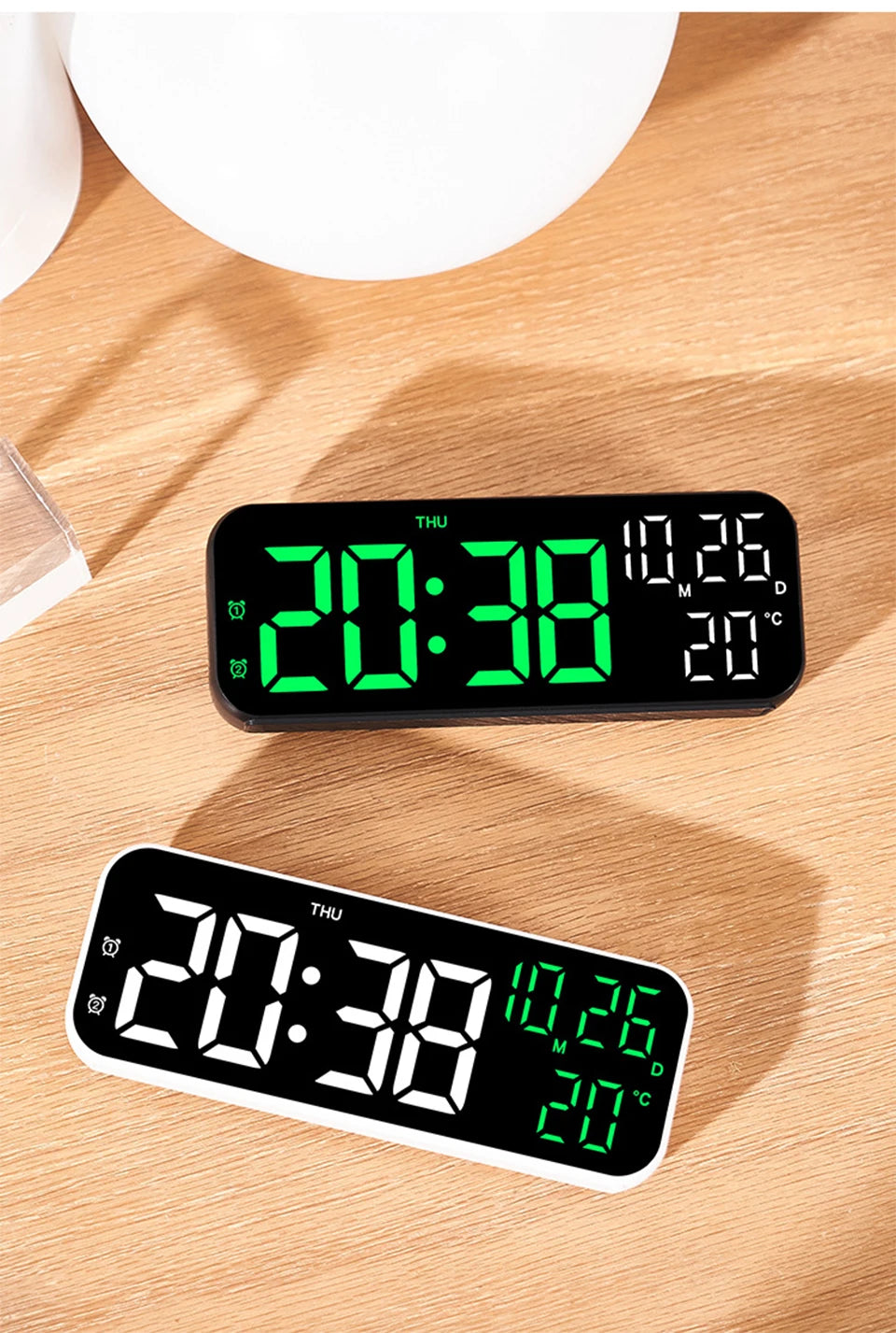 Voice Control Digital Alarm Clock with Temperature Display - Smarsty