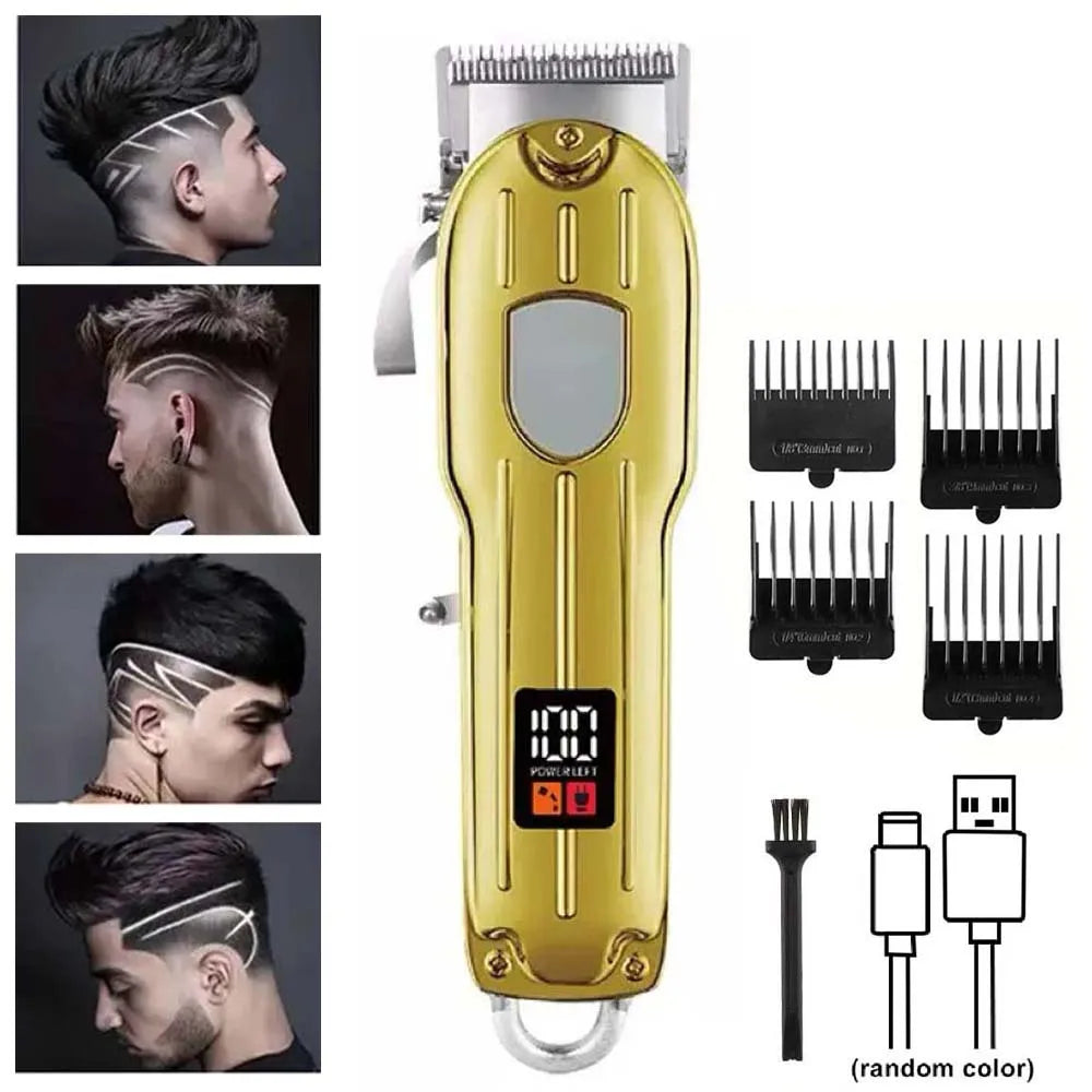 Professional Hair Clipper and Trimmer Set Men Electric Razor Shavers Beard Trimmer Rechargeable Barber Clippers Haircut Kit - Smarsty