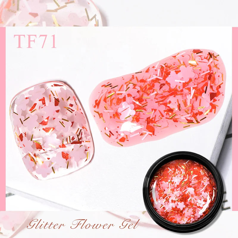 Pink Dried Flower Gel Nail Polish for Fairy Nail Art - Smarsty