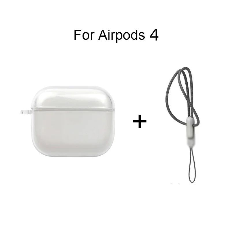 Clear Shockproof TPU Earphone Case with Lanyard - Smarsty