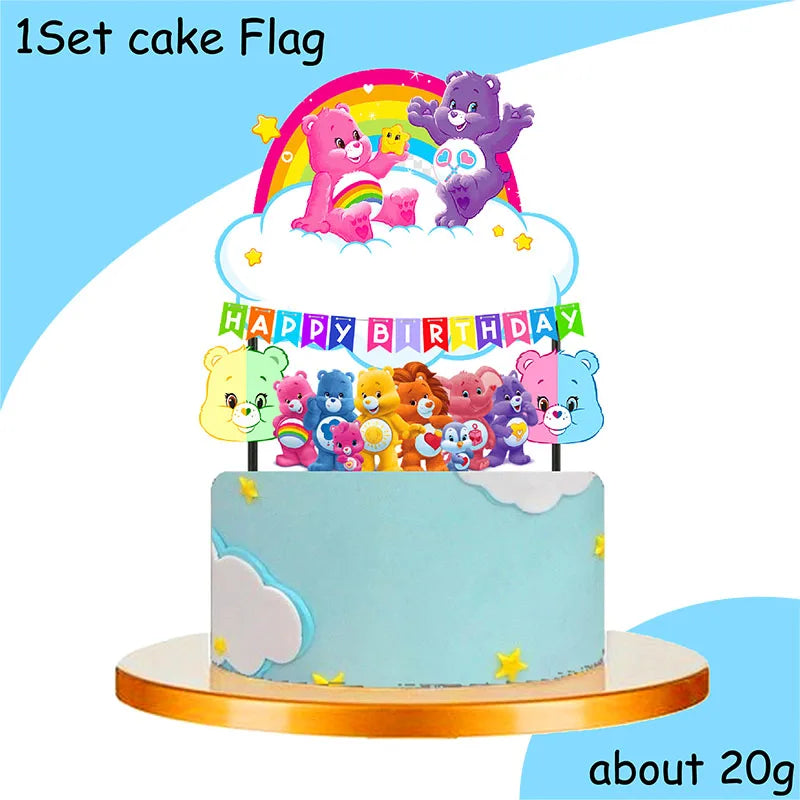 Miniso Care Bear Birthday Party Supplies Set - Smarsty