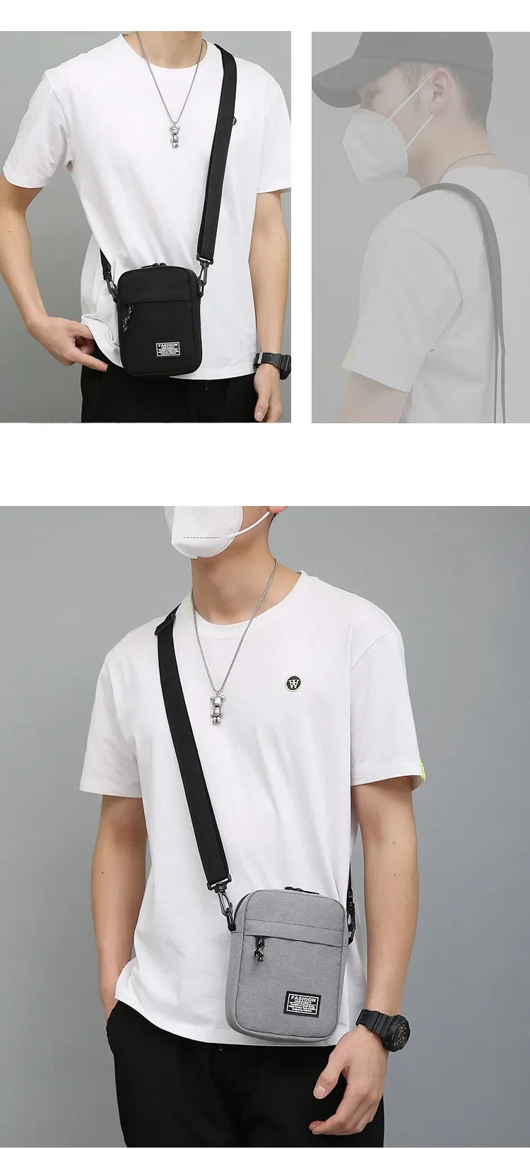 Compact Square Crossbody Bag With Oxford Cloth Durability - Smarsty