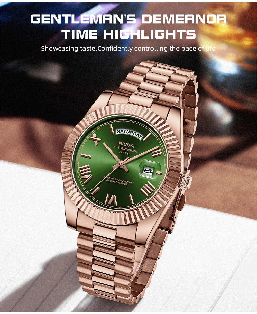 NIBOSI Luxury Stainless Steel Quartz Watch for Men - Smarsty
