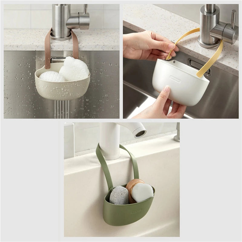 Kitchen Sink Holder Hanging Drain Basket Adjustable Drain Rack Soap Sponge Holder Faucet Holder Kitchen Accessories New by Smarsty