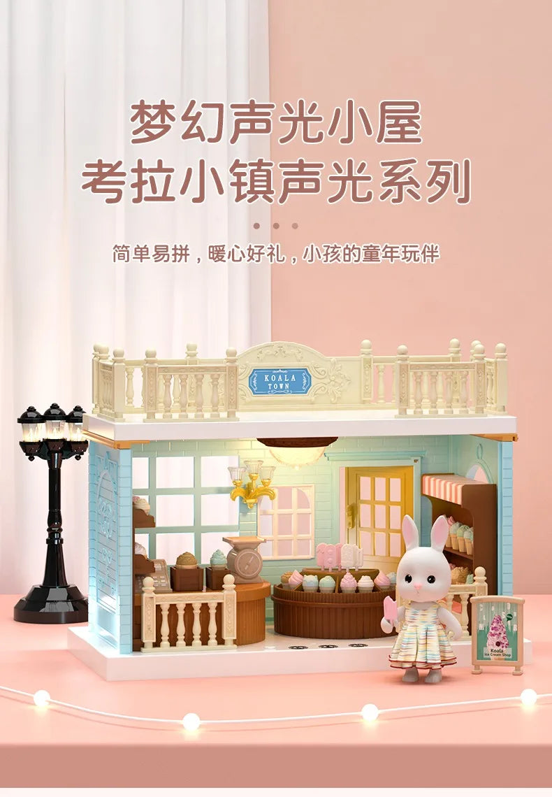Girls kids Toys Miniature Dollhouse Furniture Shopping PlaySet DIY Family Games Supermarket Flower Store Pretend Toys by Smarsty