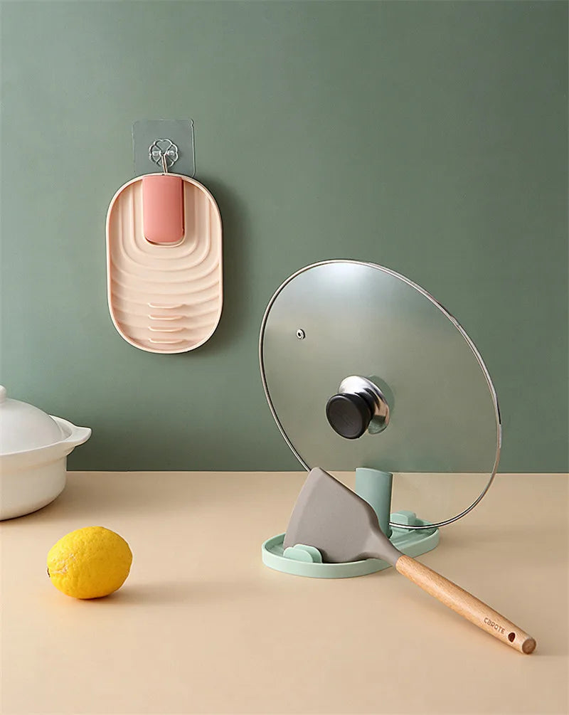 Kitchen Organizer Pot Cover Storage Pancake Turner Rack Soup Ladle Scoop Holder Dish Drain Rack Kitchen Gadgets Accessories by Smarsty