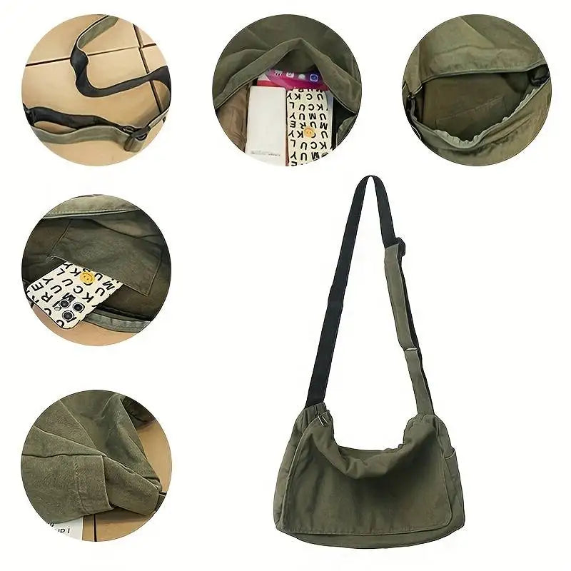 Women's Durable Canvas Messenger Bag Crossbody for Everyday - Smarsty