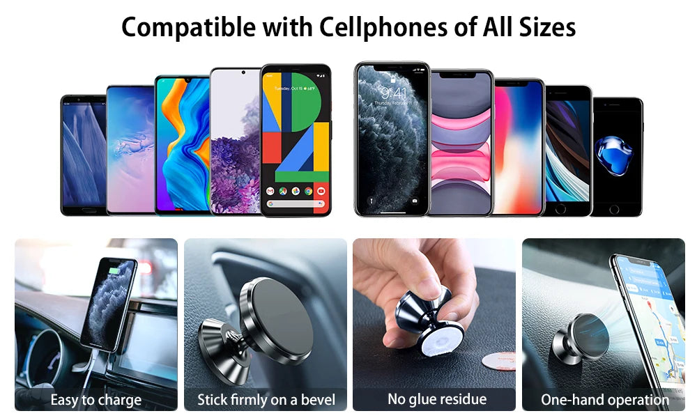 Magnetic Car Phone Holder Mount For GPS And iPhone Plus - Smarsty