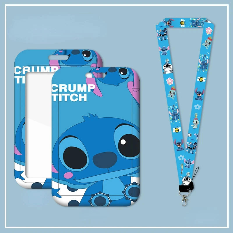 Disney Anime Credential Badge Holder Kawaii Stitch Card Holders Student Campus Lanyard Cards Holder Neck Straps for Kids Gift - Smarsty