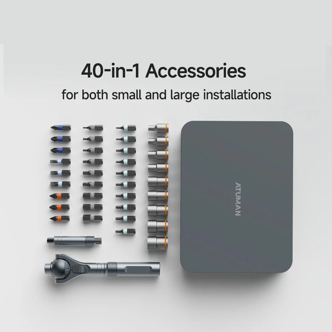 VMAN 40-in-1 Multi-Function Ratchet Screwdriver Kit with Magnetic Bits – Mini Repair Tool Set for PC, iPhone & Home Use