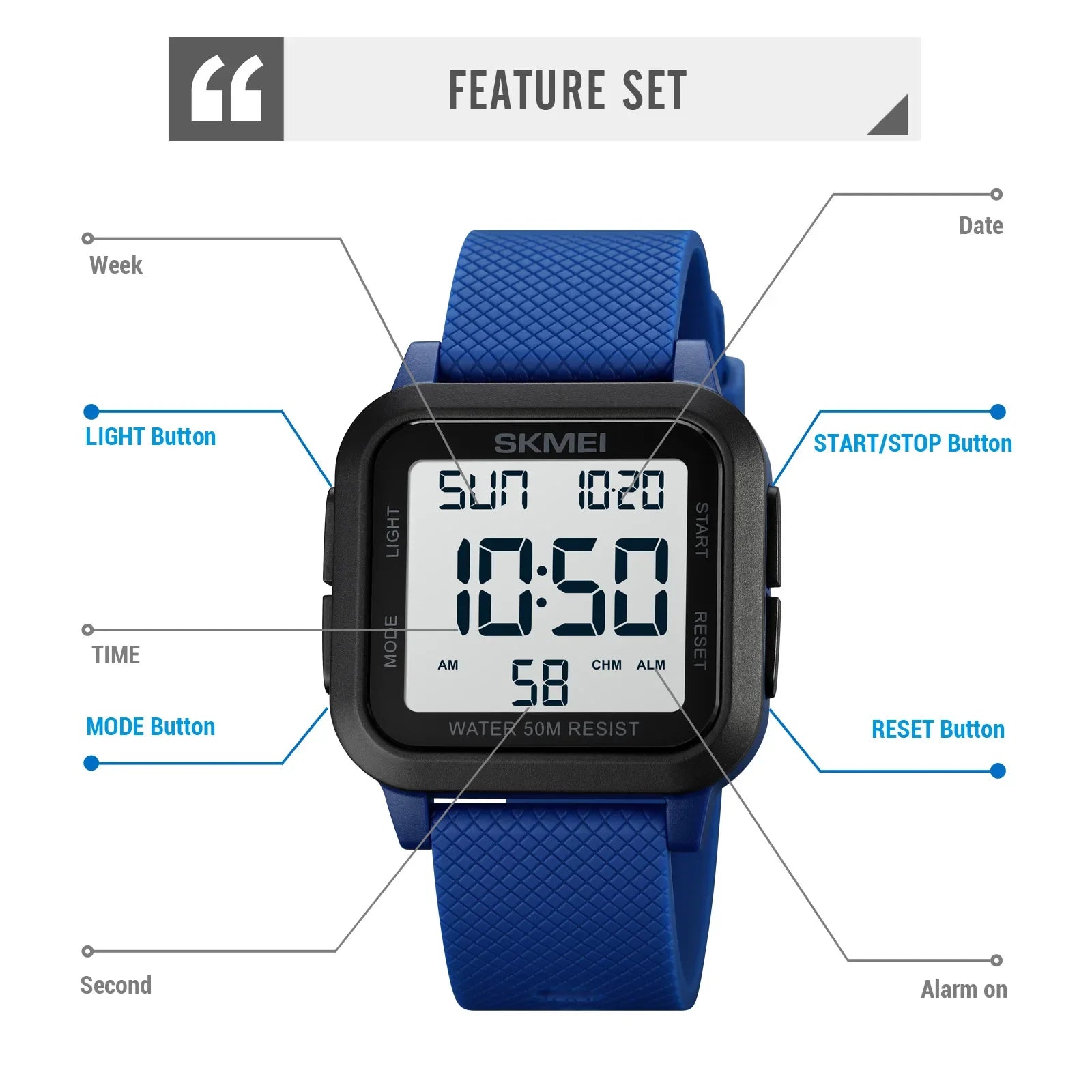 Skmei 1894 Military Waterproof Digital Watch for Men - Smarsty