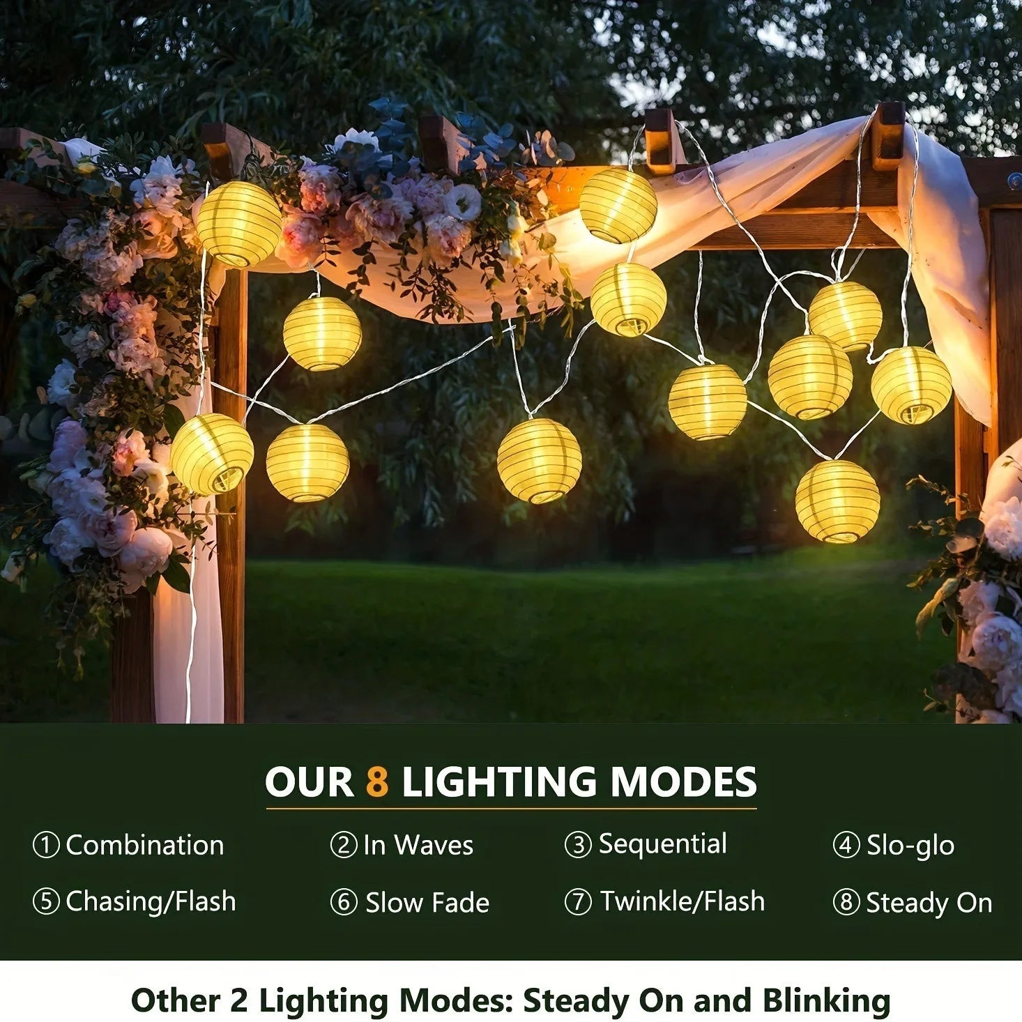 LED Solar Lantern String Lights for Outdoor Decor - Smarsty