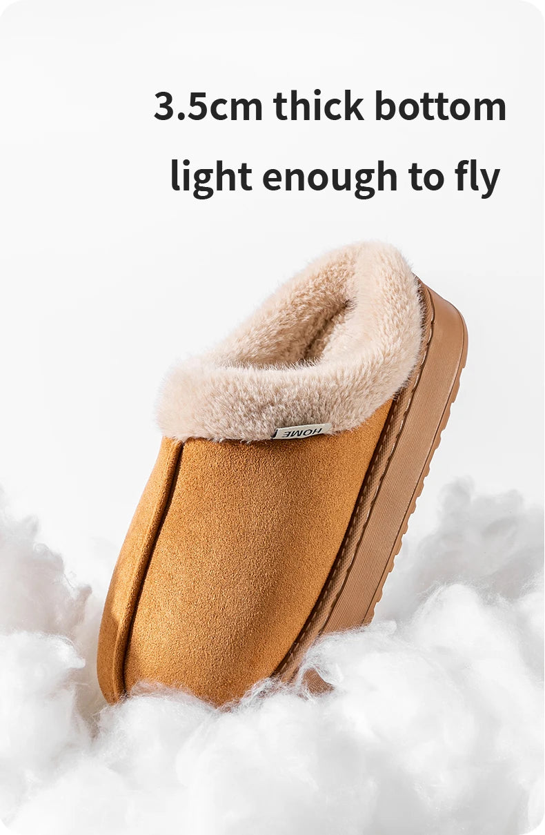 Women's Winter Slippers Non-Slip Indoor House Shoes, Plush Fleece Lined Warm Cotton Slippers with Soft Sole for Home Comfort - Smarsty