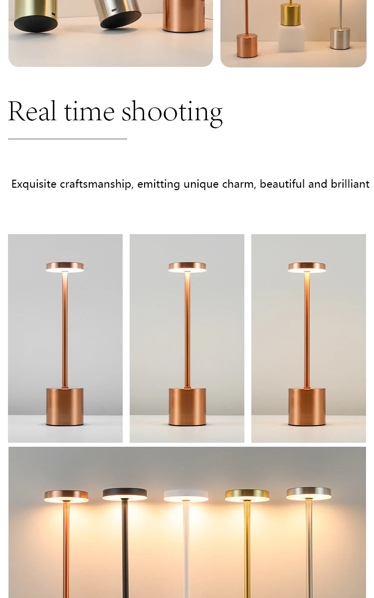 Rechargeable Touch Sensor LED Table Lamp with Adjustable Colors - Smarsty