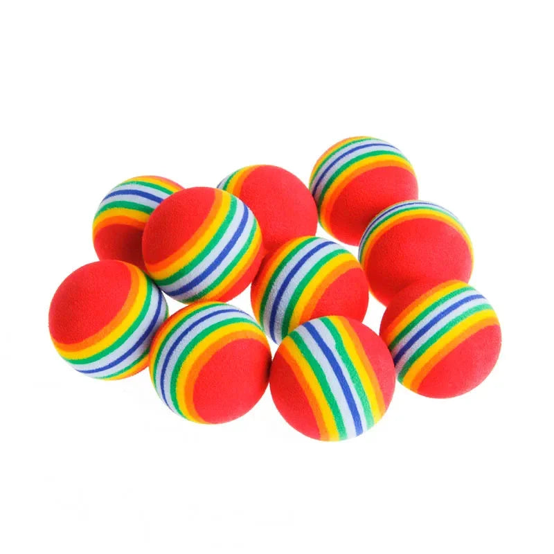 Interactive Rainbow EVA Cat Ball for Chewing and Play - Smarsty
