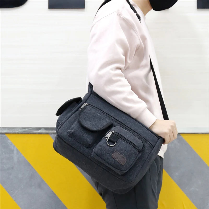 Premium Canvas Crossbody Bag For Men Luxury Messenger - Smarsty