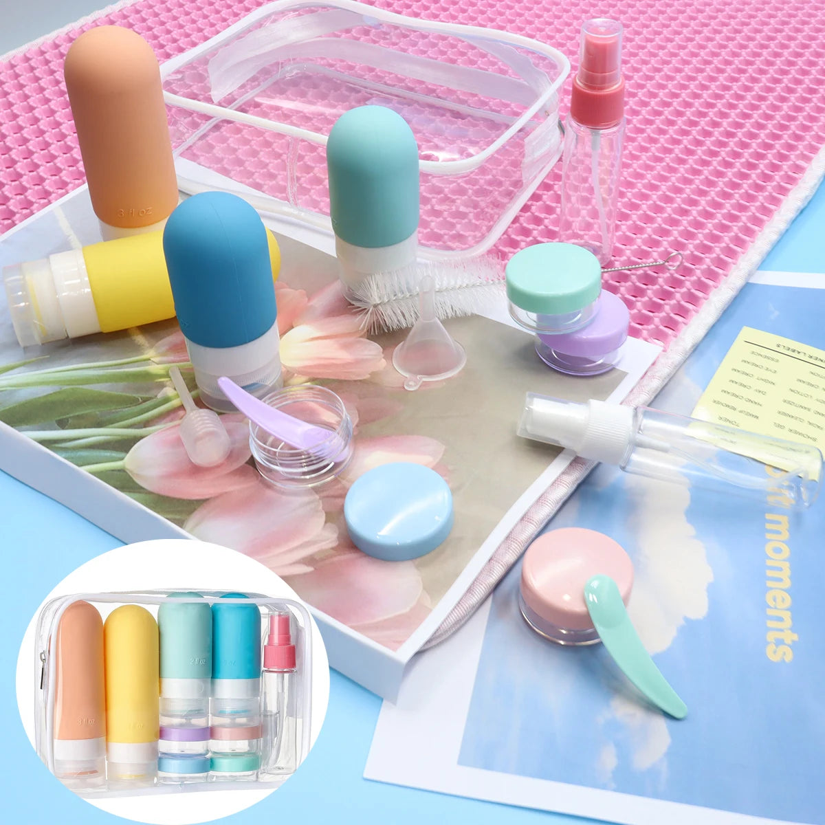 Leak Proof Travel Bottle Set for Toiletries 16 Pack - Smarsty