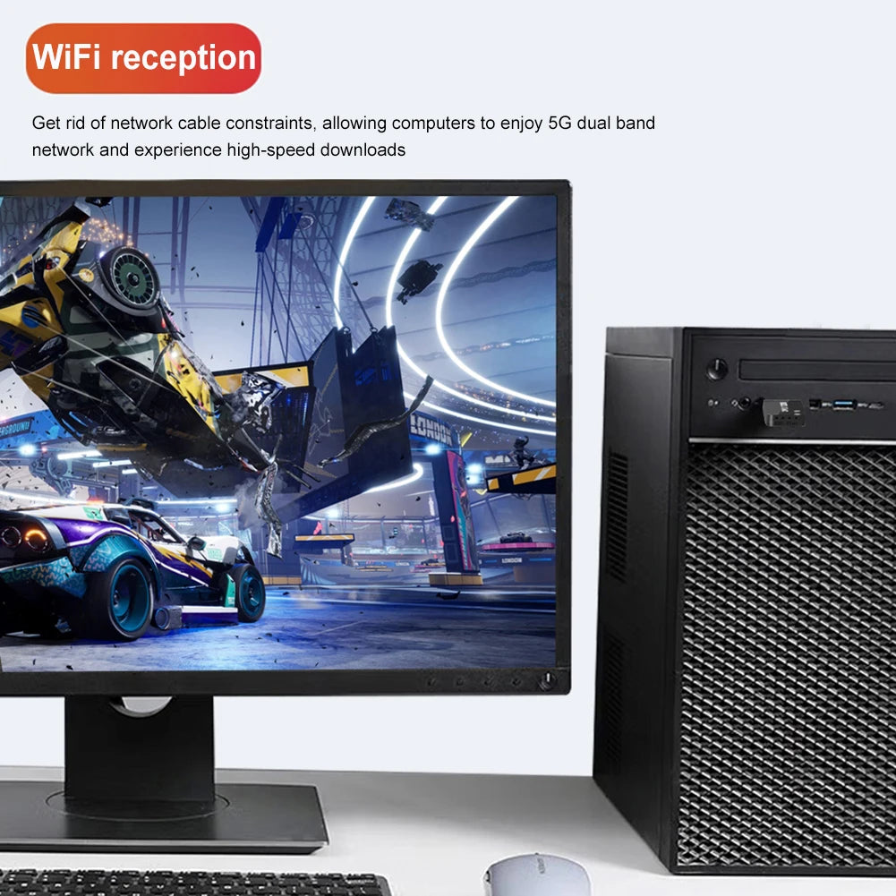 AX900 Driver-Free Wireless Network Card Dual-Band USB Network Card 900Mbps USB WiFi Dongle 2.4G&5GHz for Laptop Windows 7 10 11