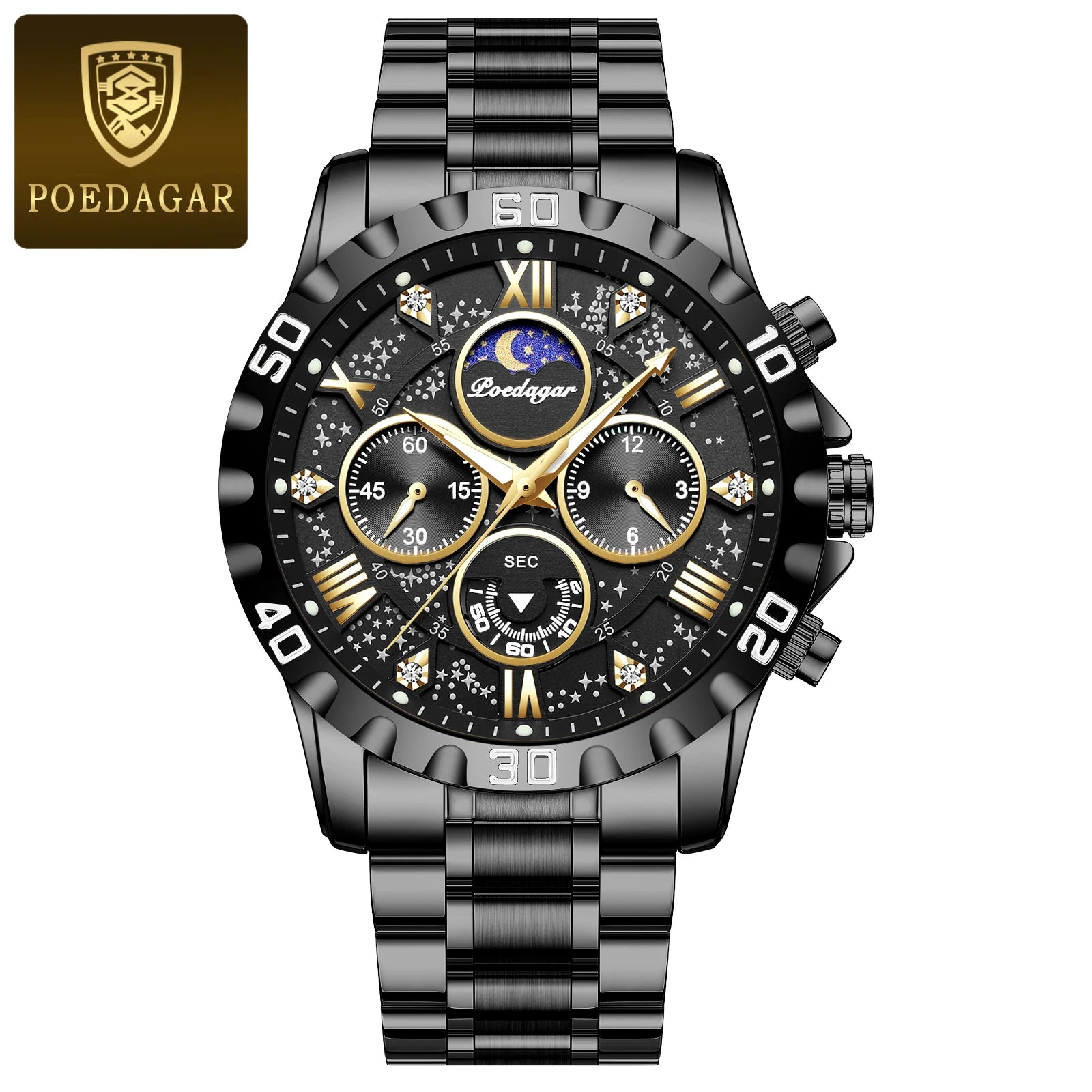 POEDAGAR Luxury Waterproof Quartz Sports Watch for Men - Smarsty