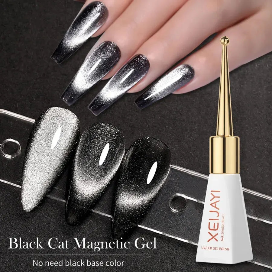 Holographic Cat Eye Gel Nail Polish With Galactic Effect - Smarsty