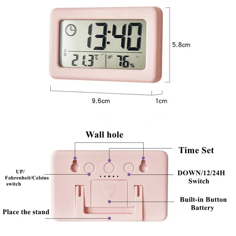 Mini Digital Clock with Temperature and Humidity Display - Smarsty