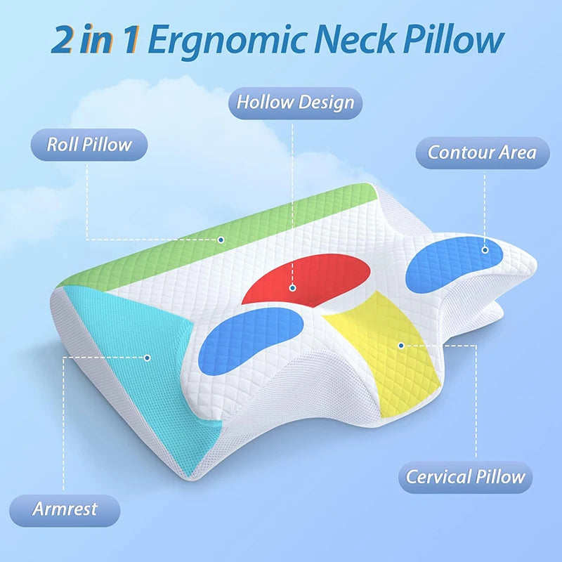 Memory Foam Cervical Pillow for Neck Pain Relief - Smarsty