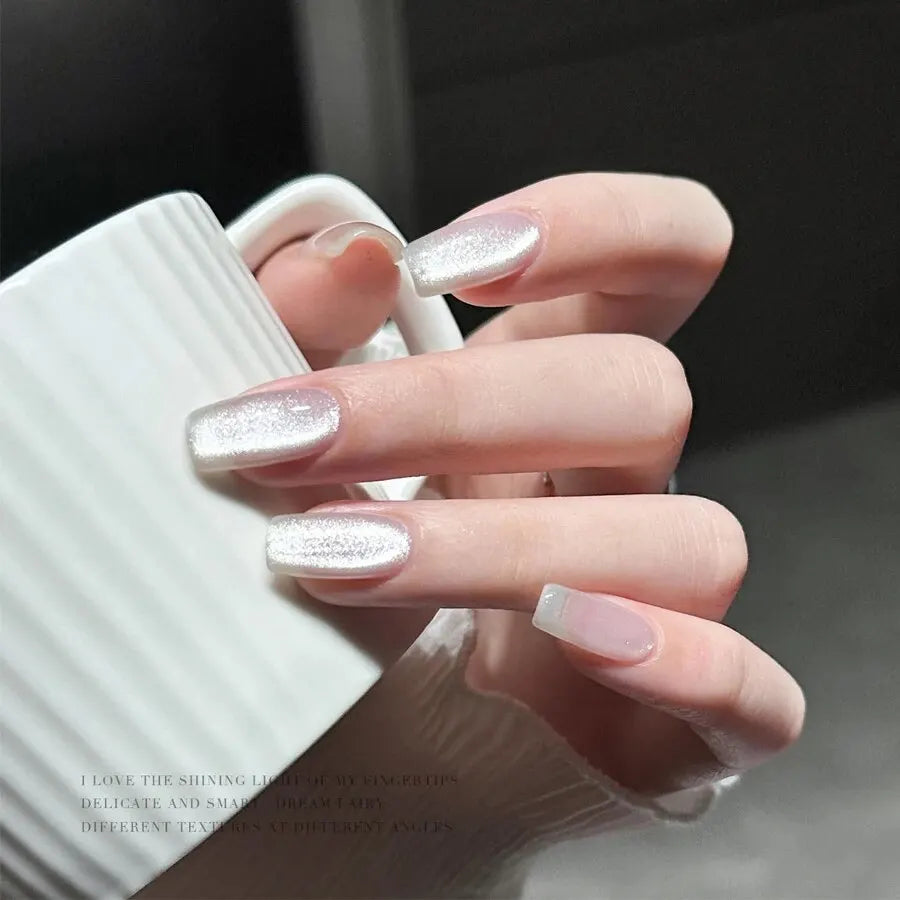 Holographic Cat Eye Gel Nail Polish With Galactic Effect - Smarsty