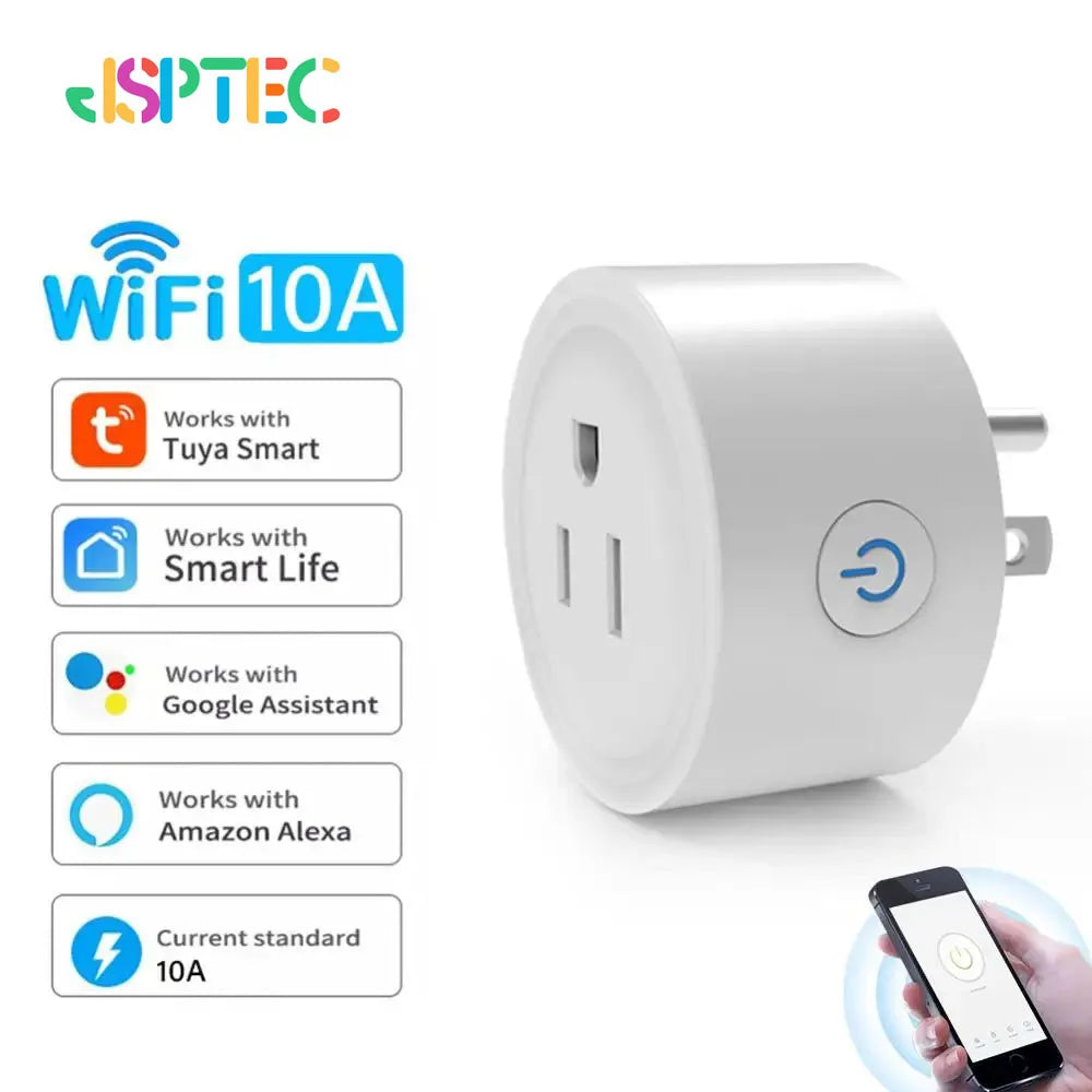 Tuya Smart Wifi Plug US Standard Wireless Outlet 10A Remote Control Smart Home Appliances Work With Alexa Google Home - Smarsty