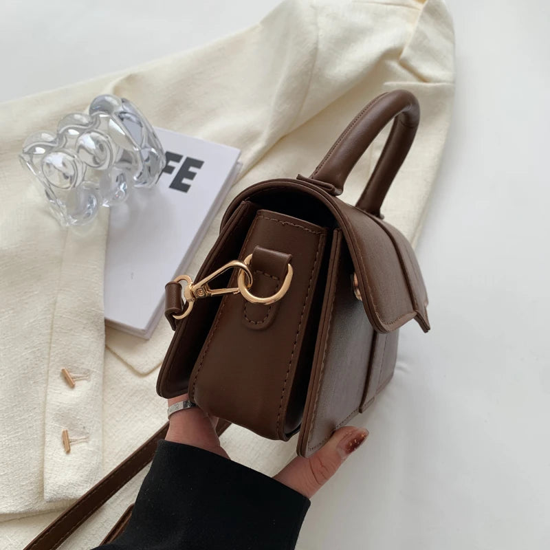 Versatile PU Leather Shoulder Bag For Women Square Satchel - Smarsty
