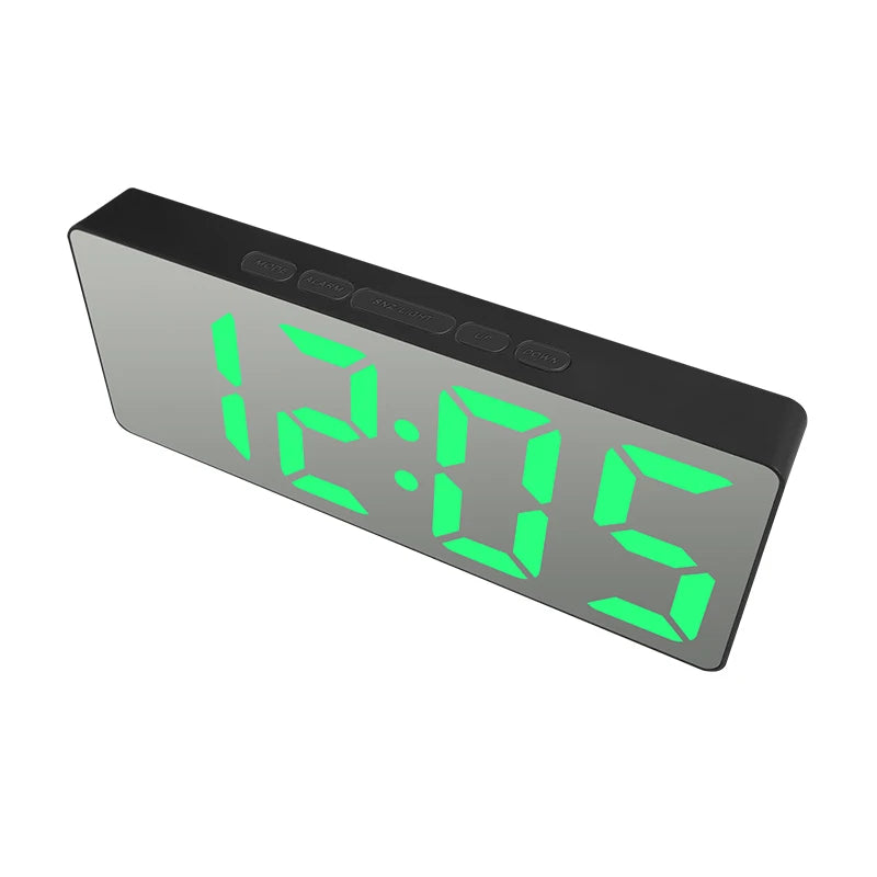 LED Curved Alarm Clock with Dual-purpose Mirror Display - Smarsty
