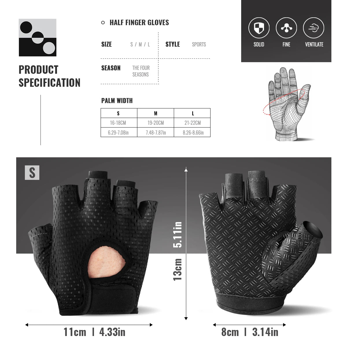 WRELS Breathable Gym Gloves for Women Anti-Slip - Smarsty