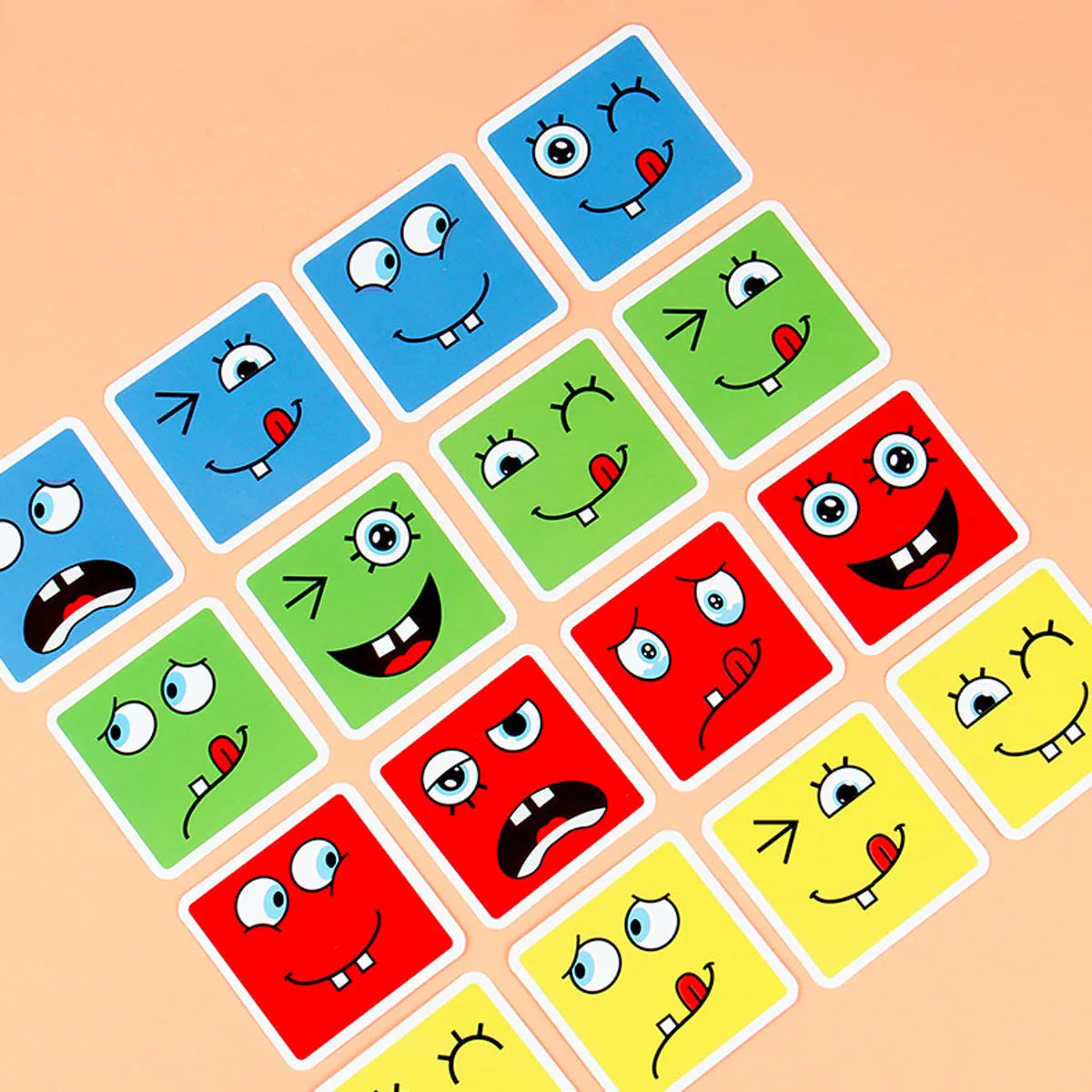 Cube Face Change Building Blocks Board Game Wood Puzzle Montessori Expression Wooden Blocks Blocos For Children Kids Toys Gift by Smarsty