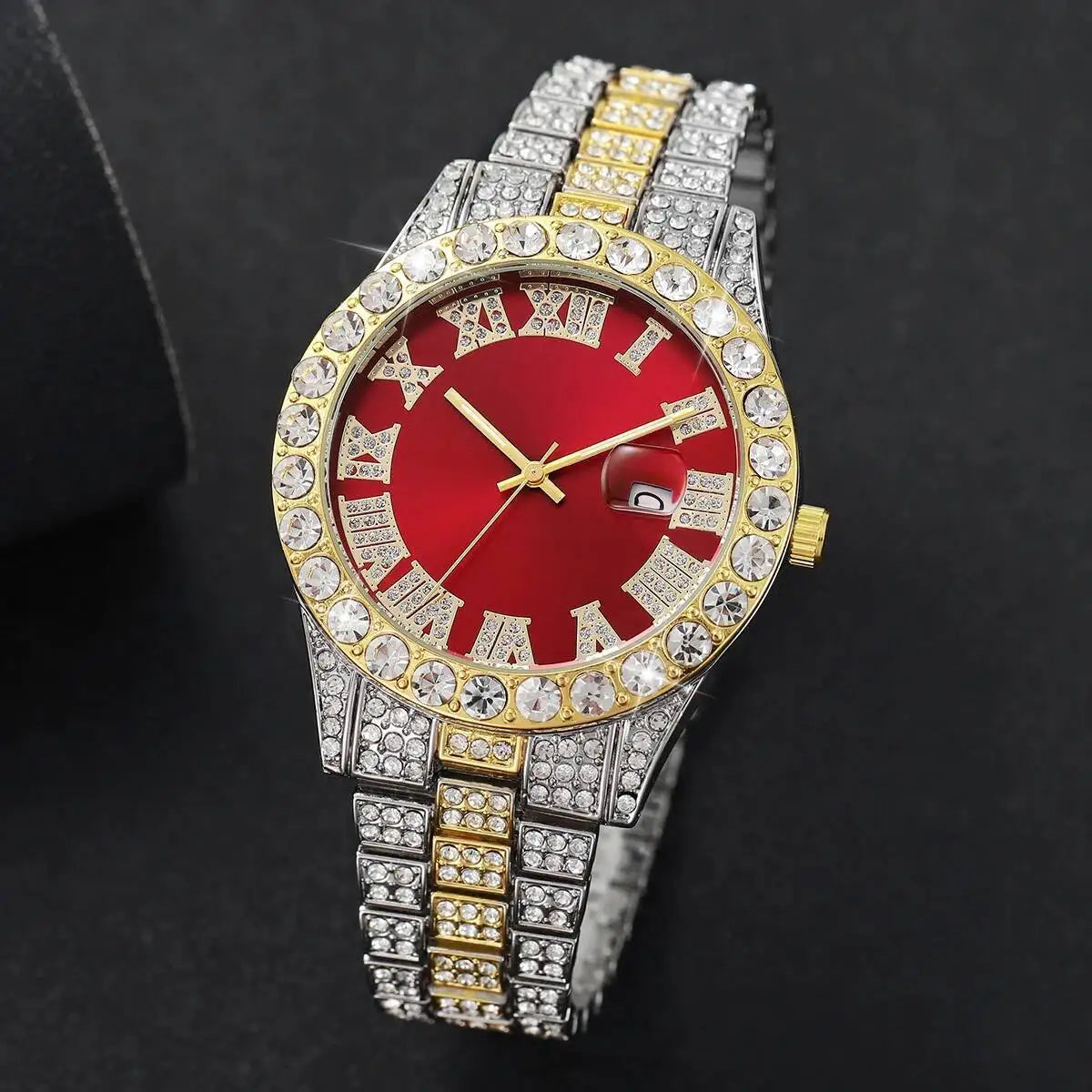 Luxury Diamond Quartz Watch for Men with Stainless Steel Strap - Smarsty