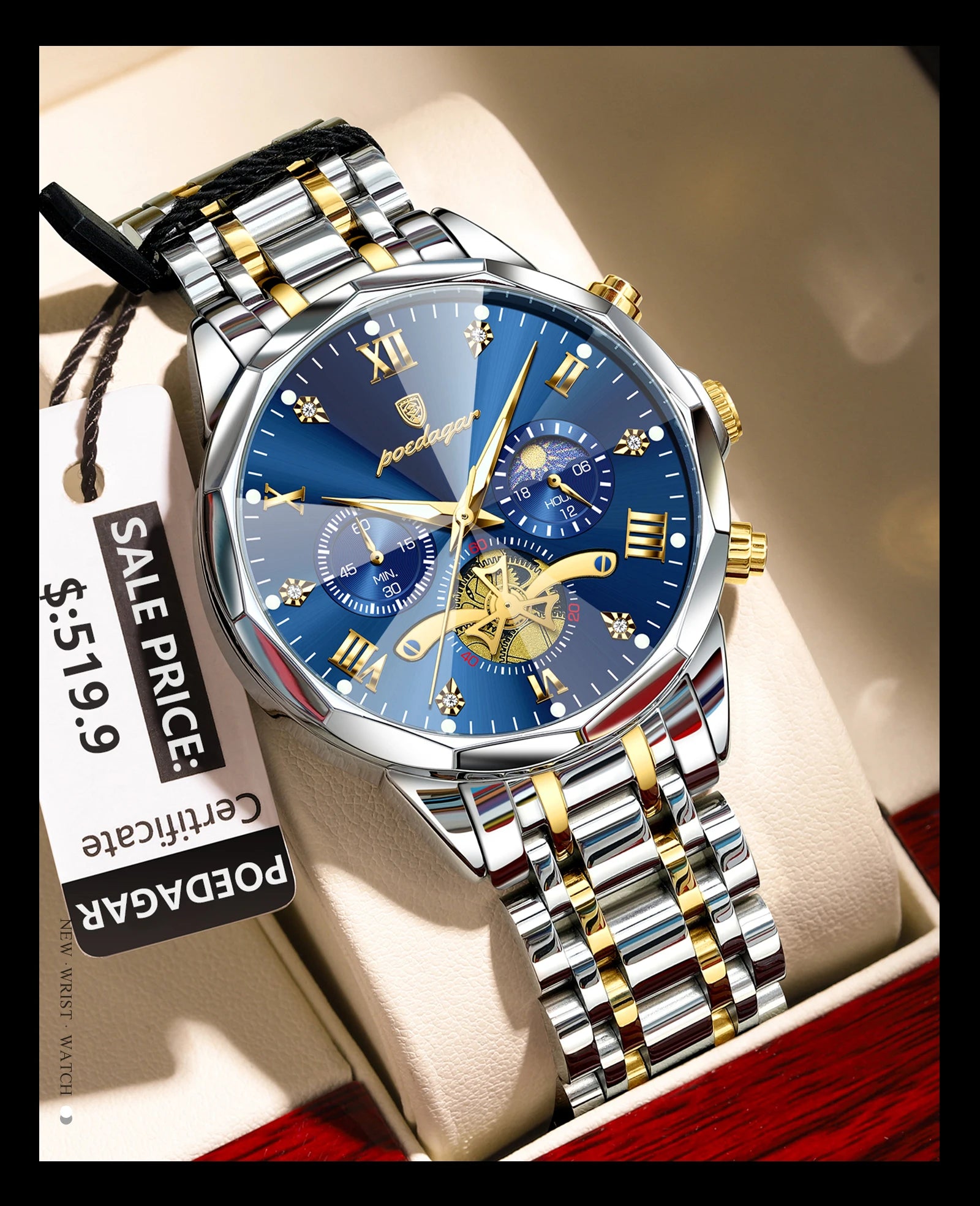 Luxury Waterproof Men's Chronograph Watch with Luminous Features - Smarsty