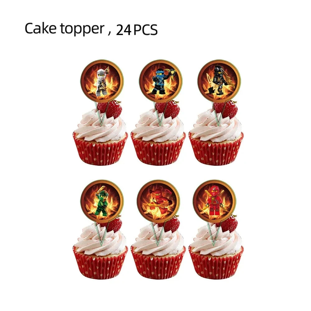 Ninja Theme Birthday Party Disposable Tableware Set - Smarsty
