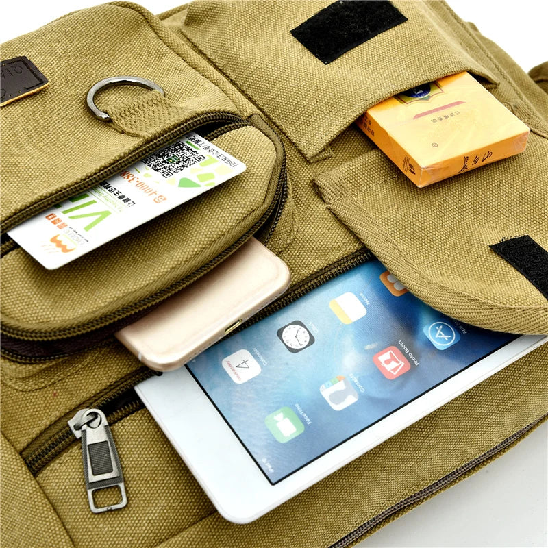 Premium Canvas Crossbody Bag For Men Luxury Messenger - Smarsty