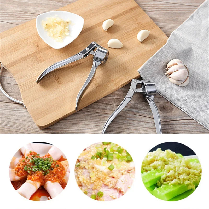Stainless Steel Garlic Press Crusher Mincer Handheld Garlic Smasher Squeezer Manual Press Grinding Tool Kitchen Accessories by Smarsty