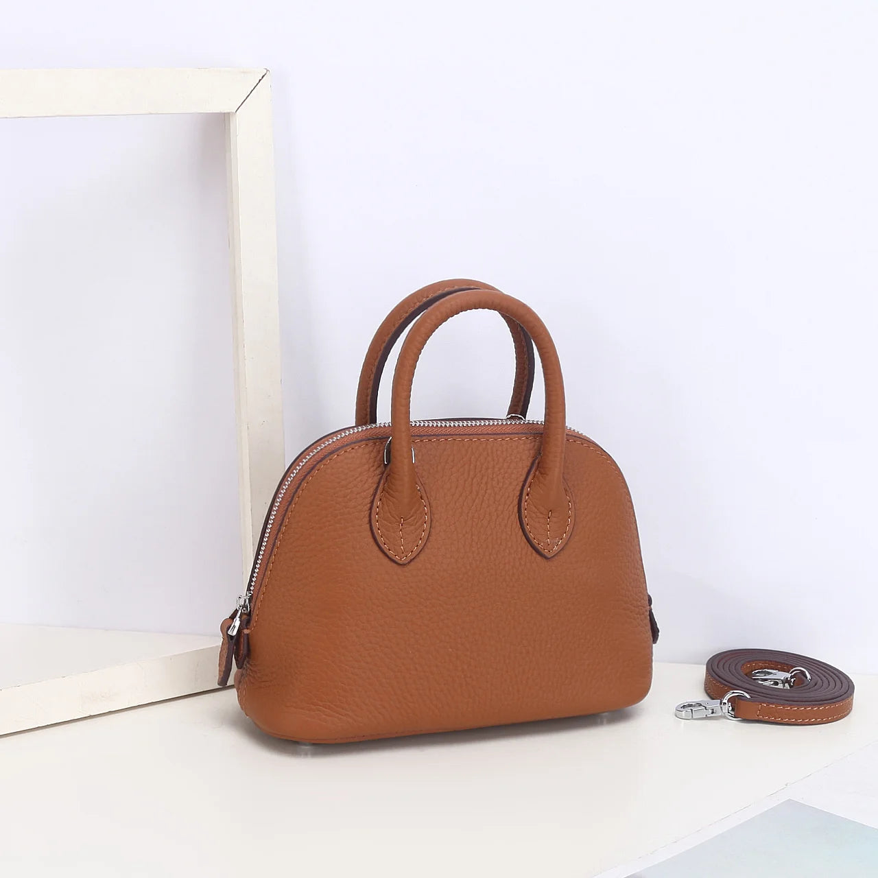 Cow Leather Shell Bag Crossbody Women Messenger Style - Smarsty