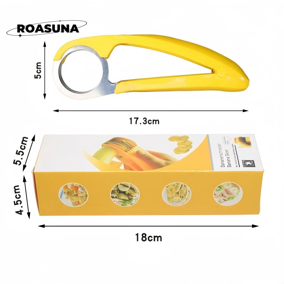 Eco-friendly Banana Slicer Cutter:Premium Plastic Kitchen Tool for Fruits&Vegetables-Ideal for Slicing, Cutting Cucumbers & More by Smarsty