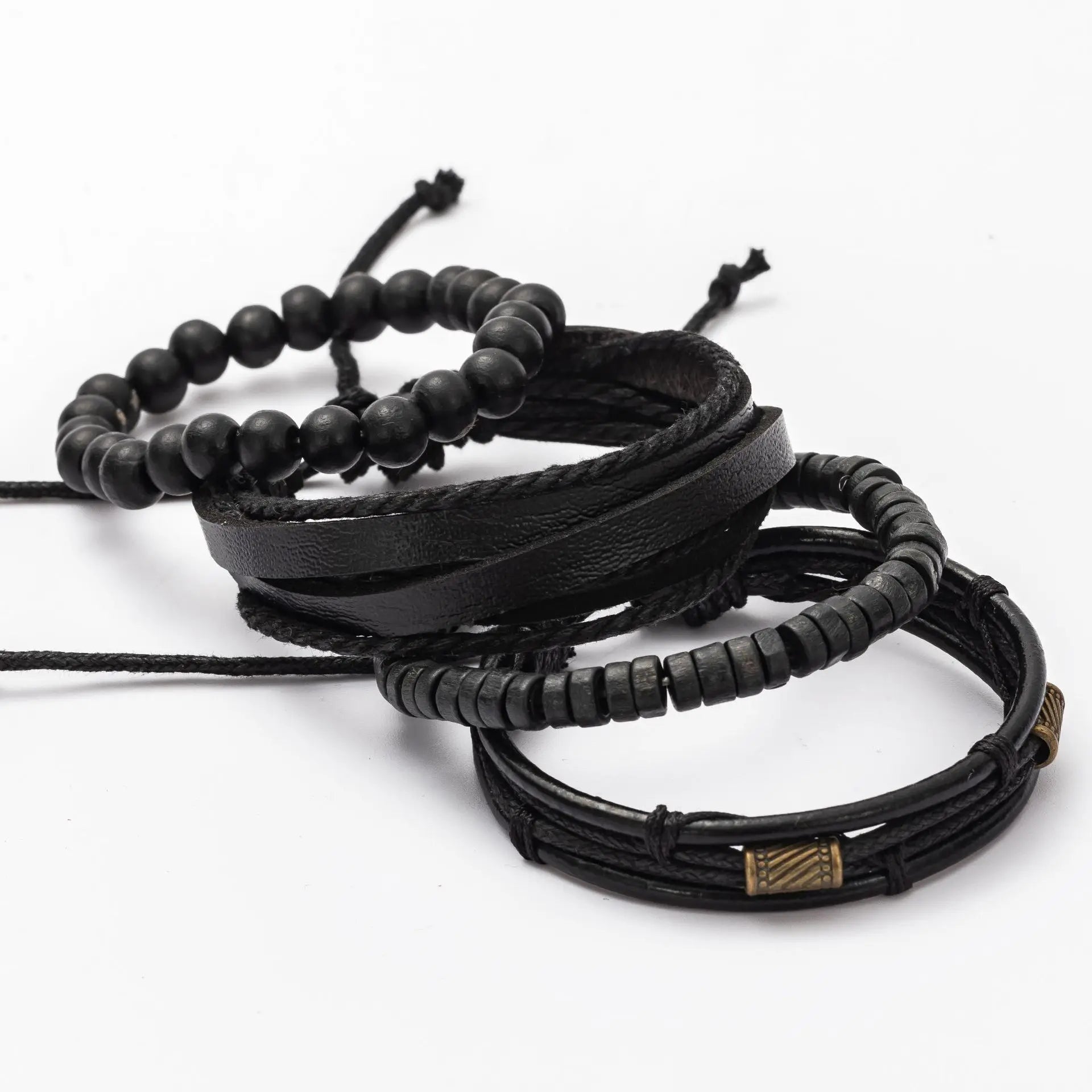Vintage Multi Layer Wooden Beads Men's Bracelet Set - Smarsty