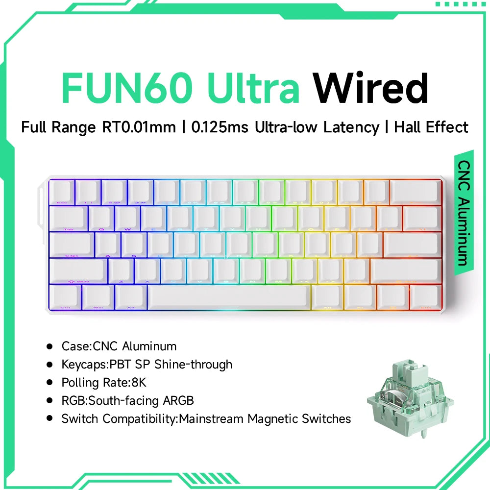 Mechanical Keyboard 60 Percent With Magnetic Switch ARGB