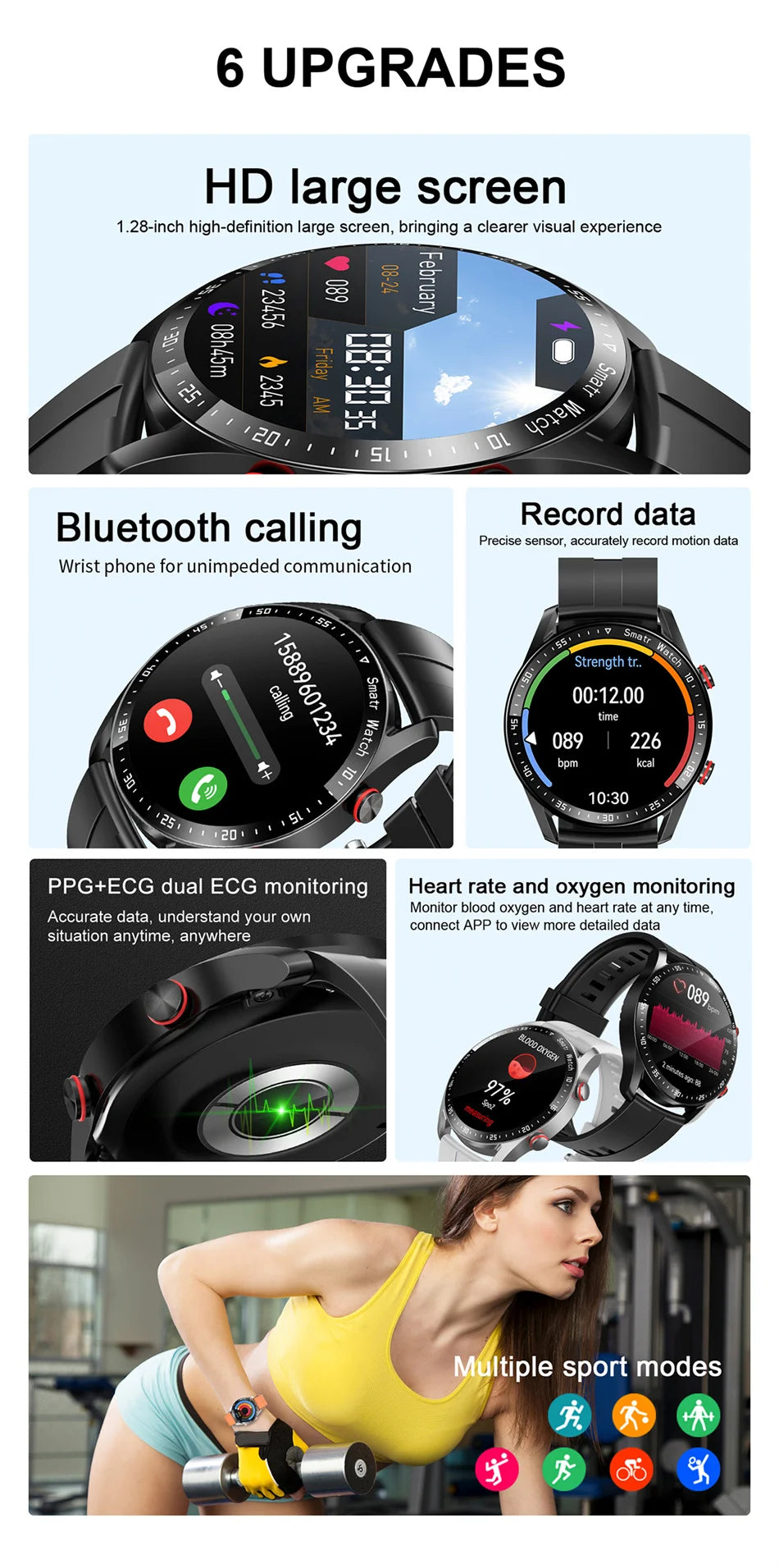 Voice Call Smart Watch with AMOLED Screen and Health Tracking - Smarsty