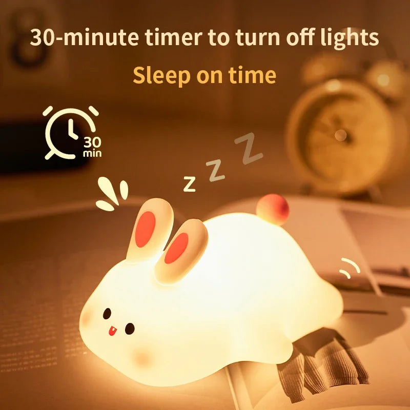 Cute Silicone Rabbit LED Night Light for Kids - Smarsty